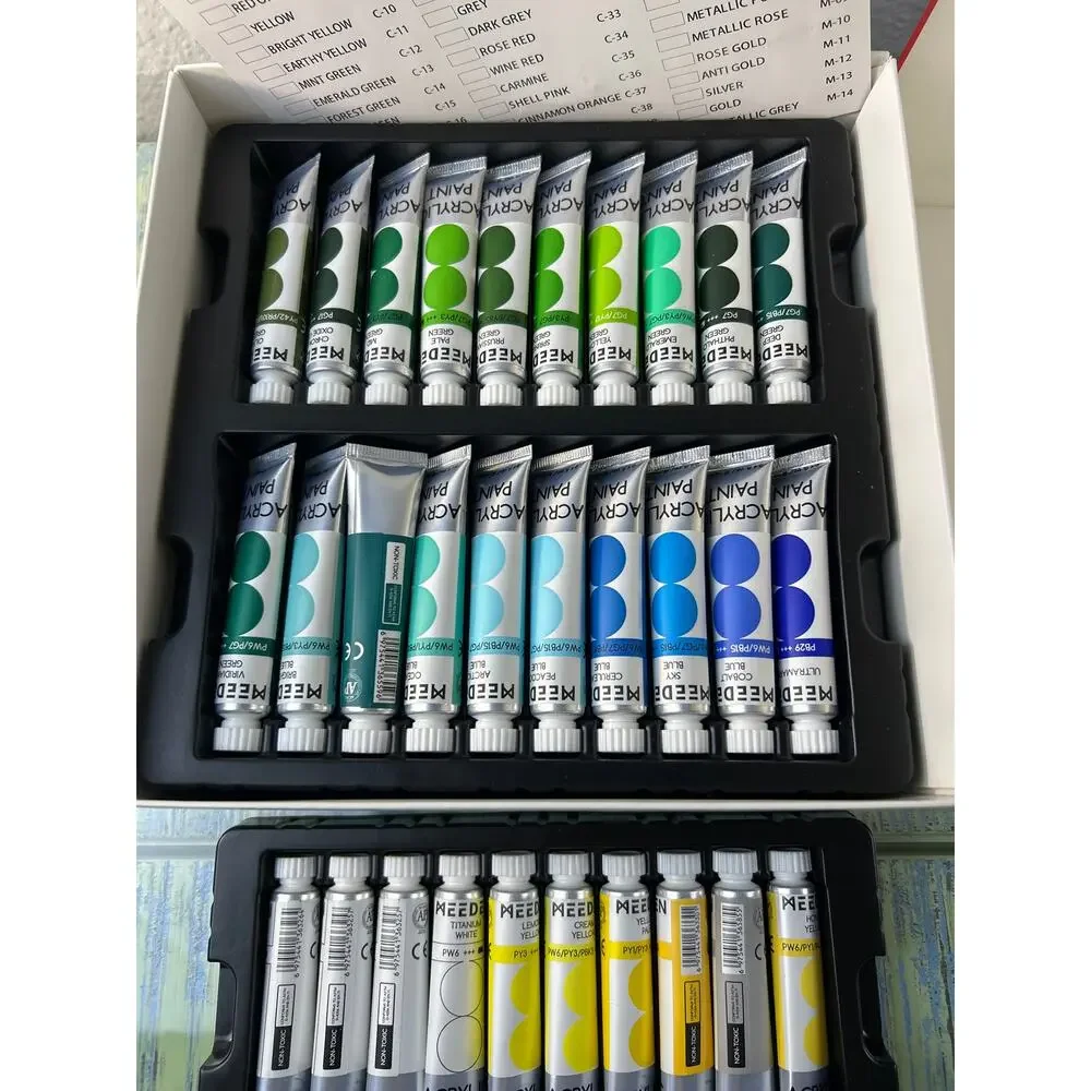 MEEDEN Heavy Body Acrylic Paint Set 100 Colors 12ml Tubes Craft Art Supplies